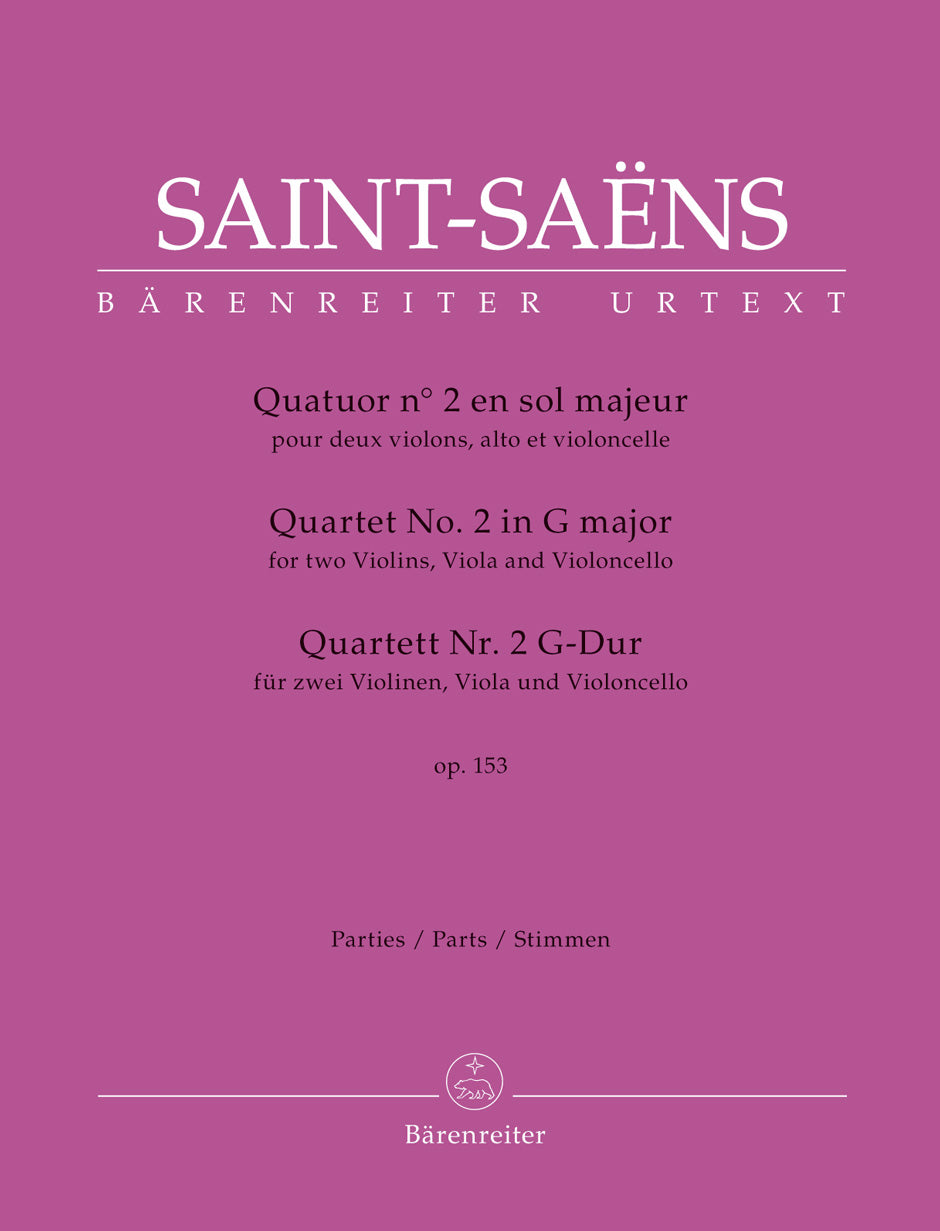 Saint-Saens String Quartet Nr. 2 G-Dur op. 153