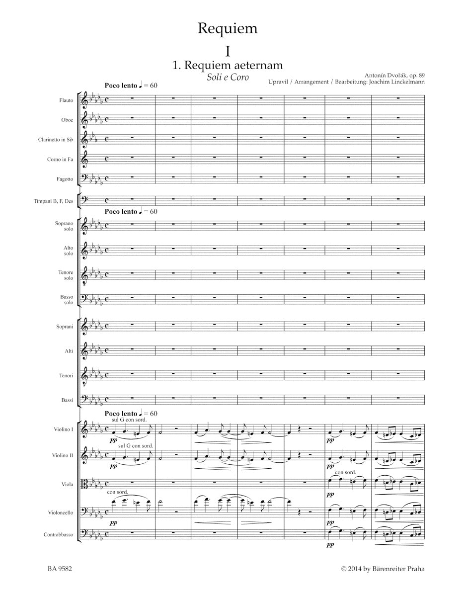 Dvorak Requiem op. 89 (Arrangement for Soloists, Choir and Chamber Orchestra)