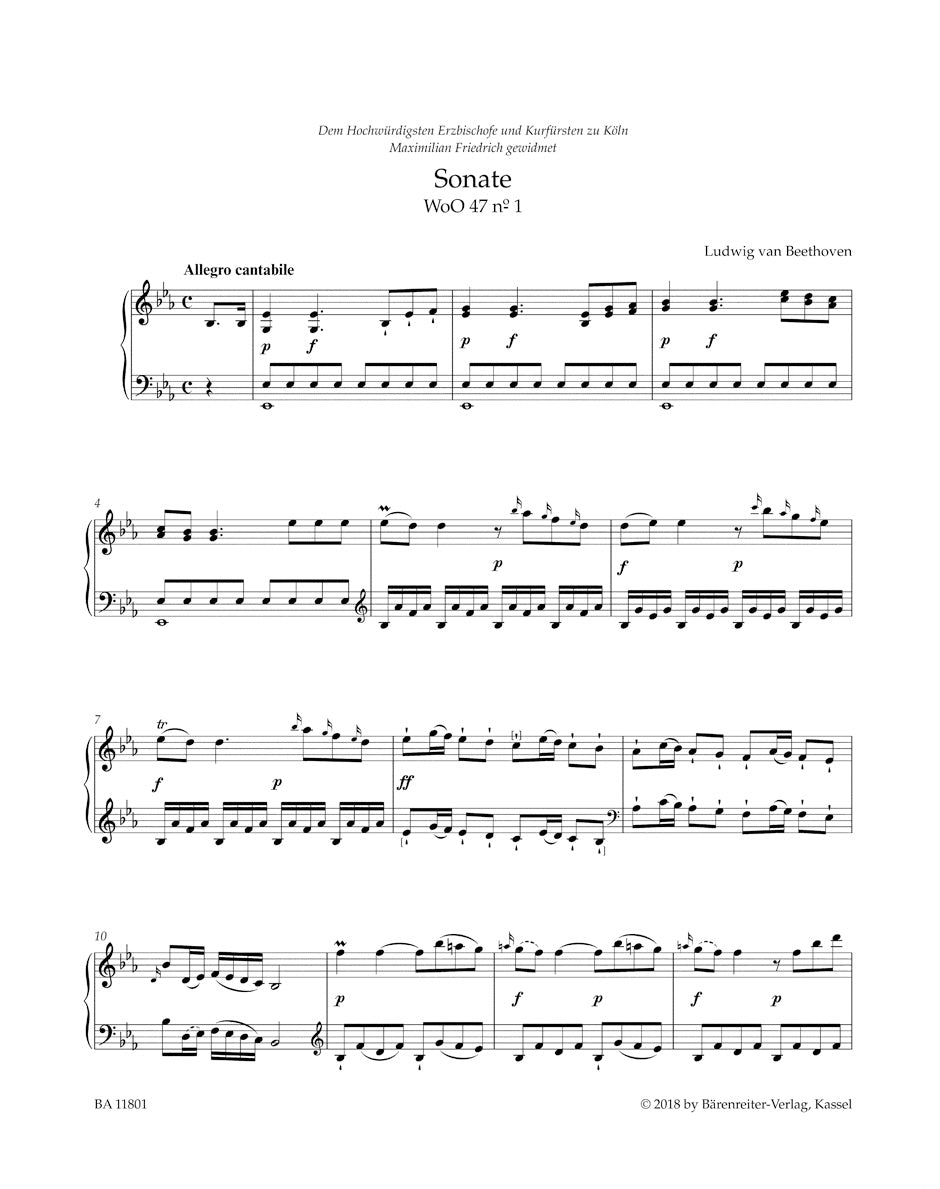 Beethoven Three Sonatas for Pianoforte E-flat major, F minor, D major WoO 47 "Kurfürsten Sonatas"