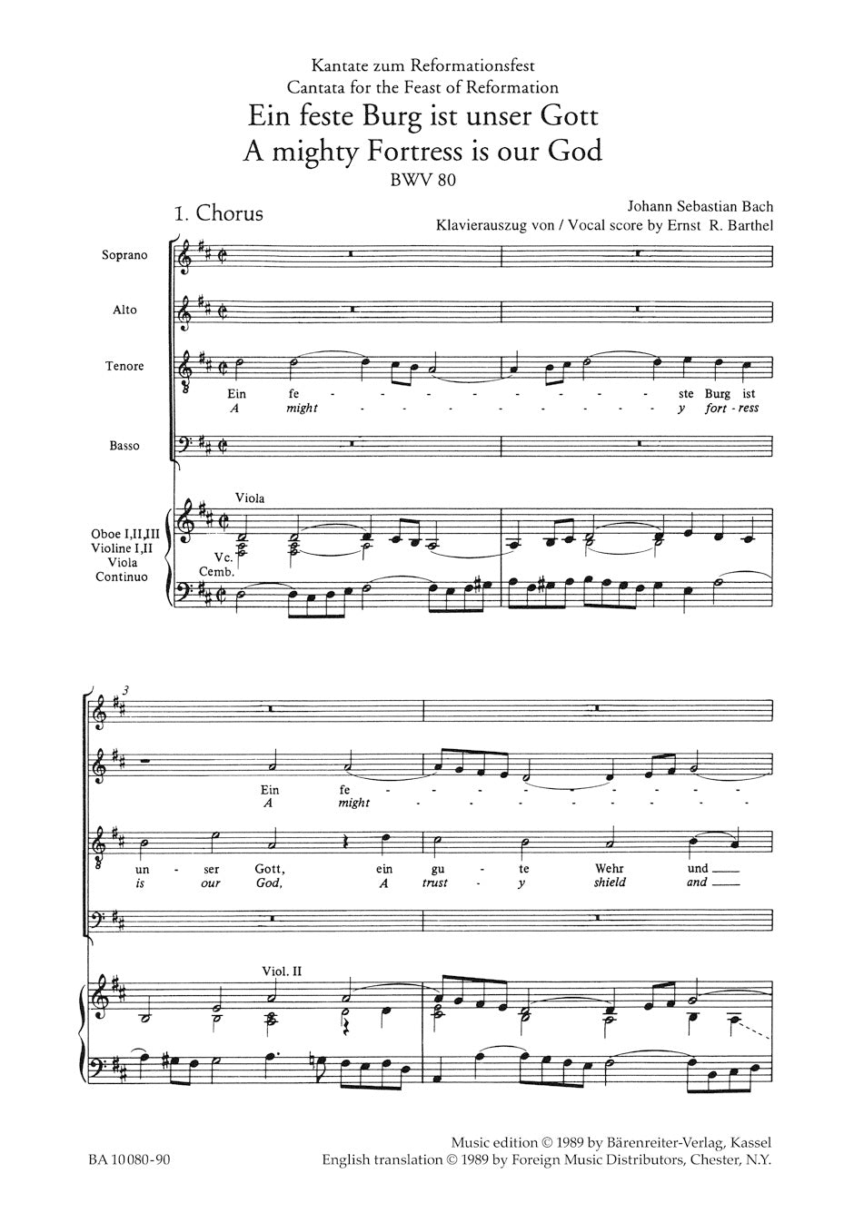 Bach A Mighty Fortress is Our God BWV 80 -Cantata for the Feast of Reformation-