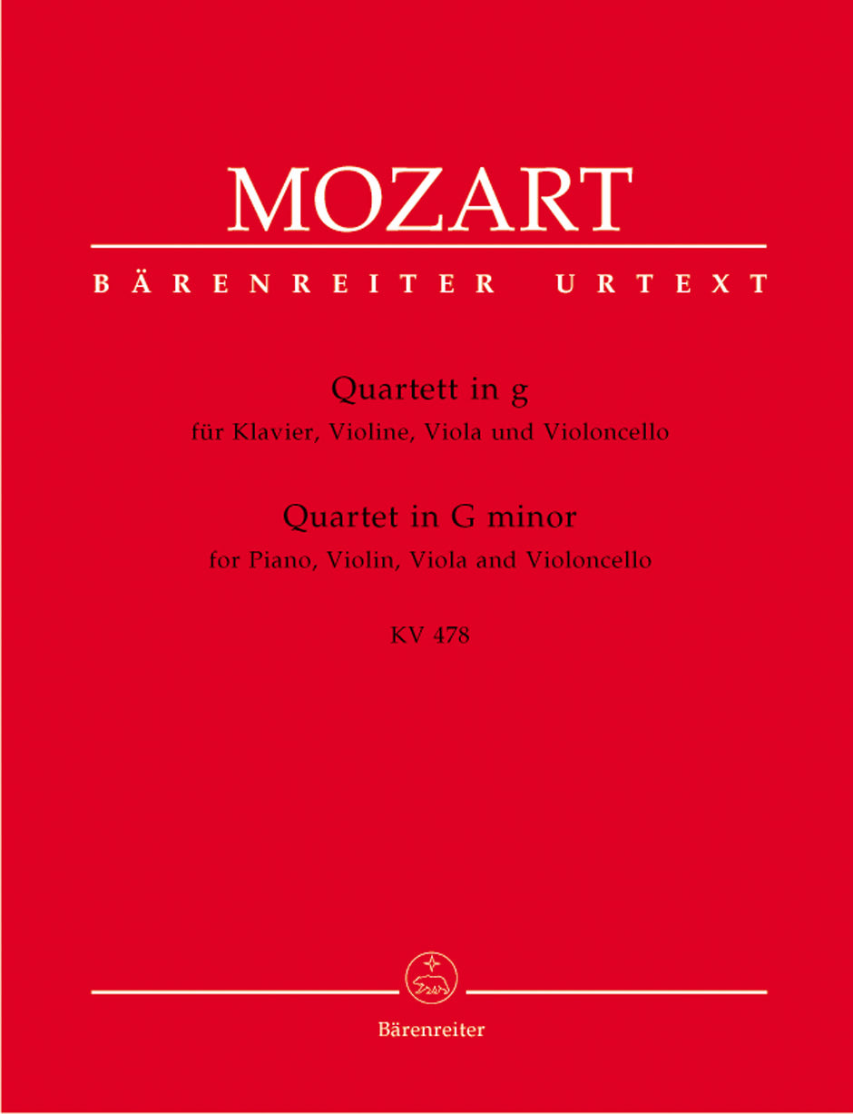 Mozart Quartet for Piano, Violin, Viola and Violoncello in g minor K 478