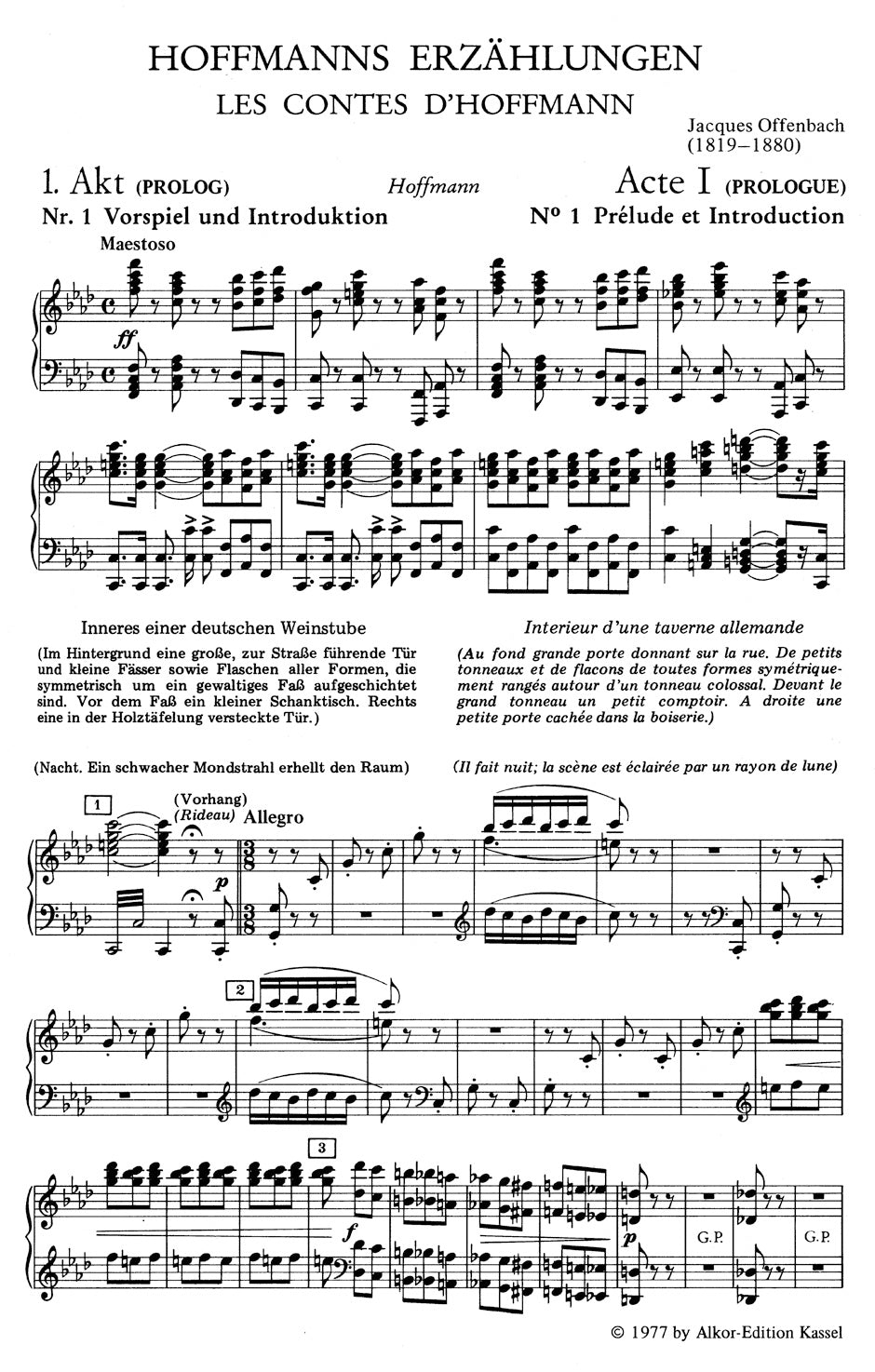 Offenbach The Tales of Hoffmann -An Operatic Fantasy in five Acts- (New critical edition, based on original sources)