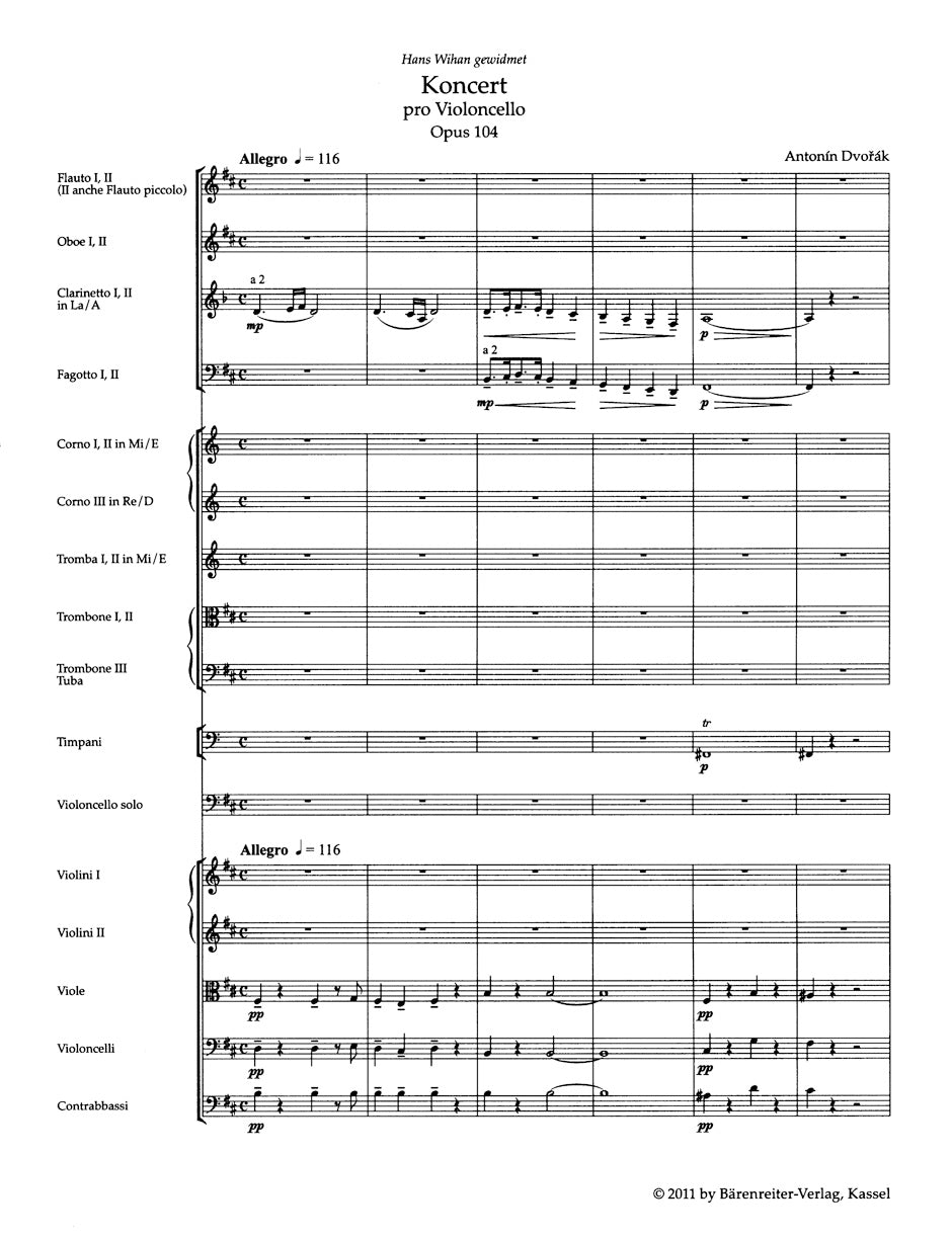 Dvorak Concerto for Violoncello and Orchestra B minor op. 104