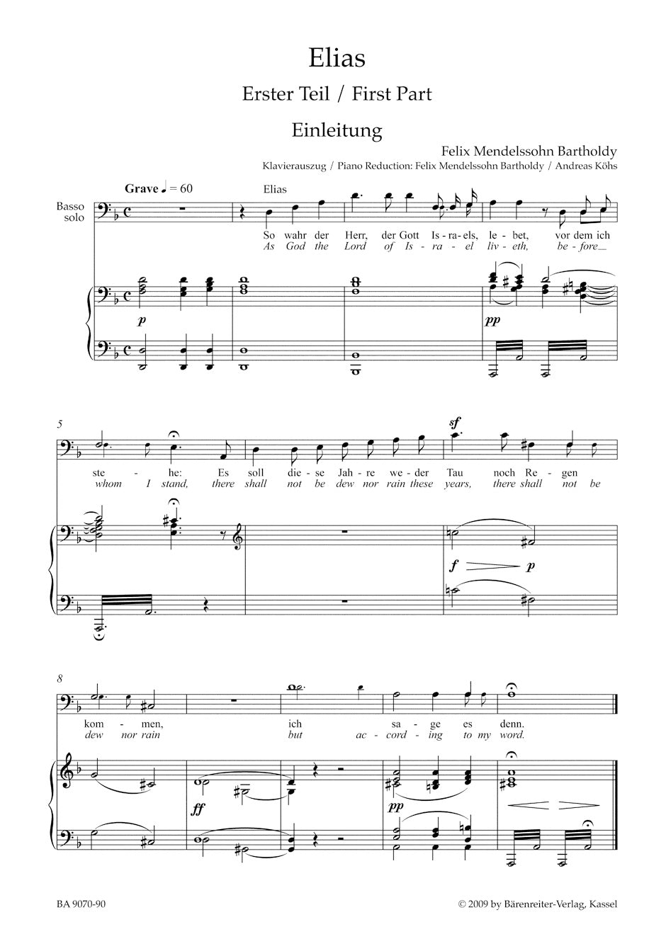 Mendelssohn Elijah Op. 70