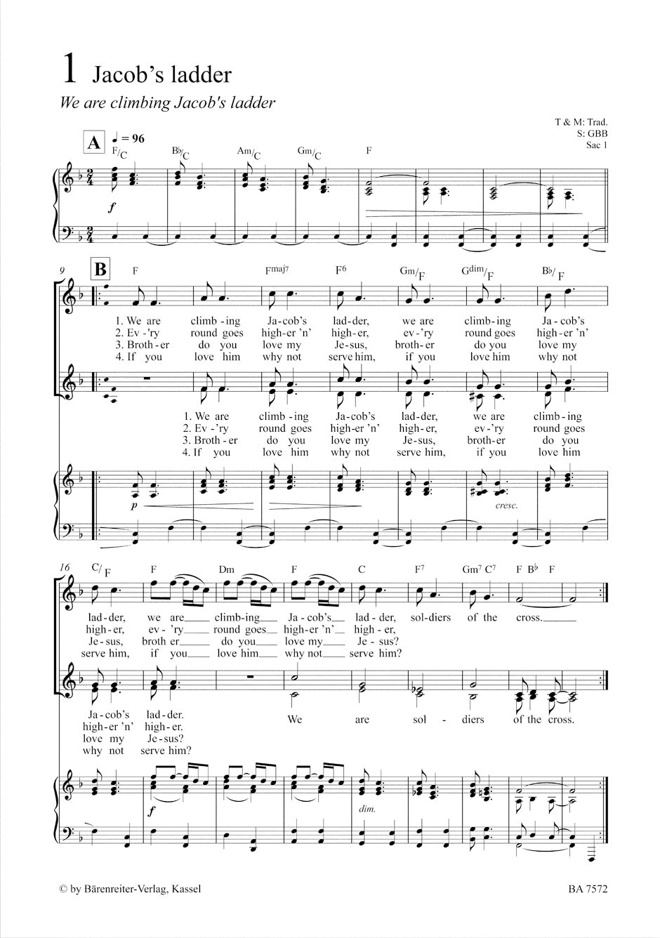 33 Spirituals for upper Voices