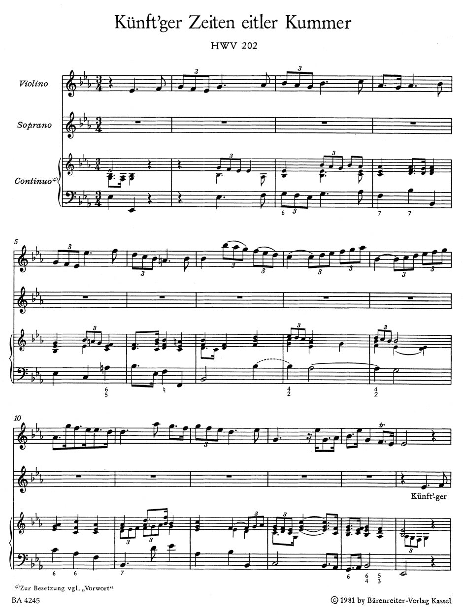 Handel Nine German Arias HWV 202-210