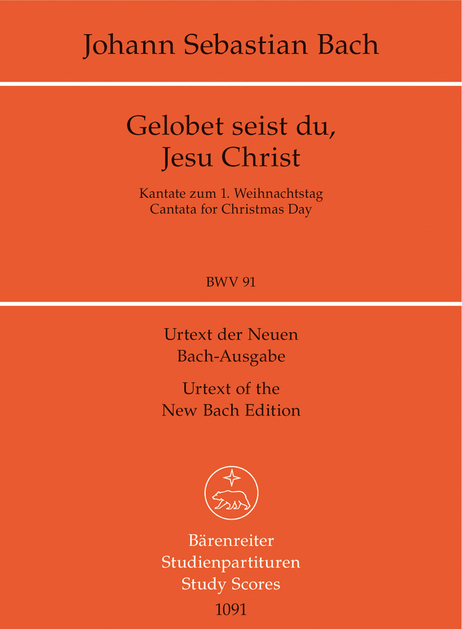 Bach Gelobet seist du, Jesu Christ BWV 91 Study Score