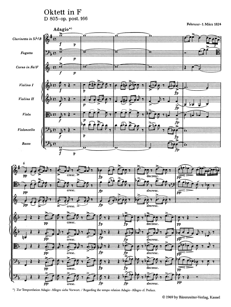 Schubert Octet F major op. post.166 D 803