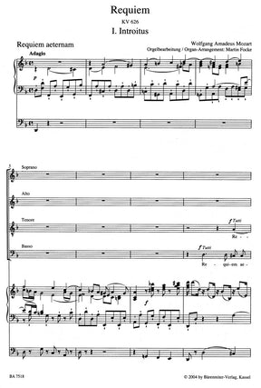 Mozart Requiem K. 626 (Arranged for Soloists, Choir and Organ)