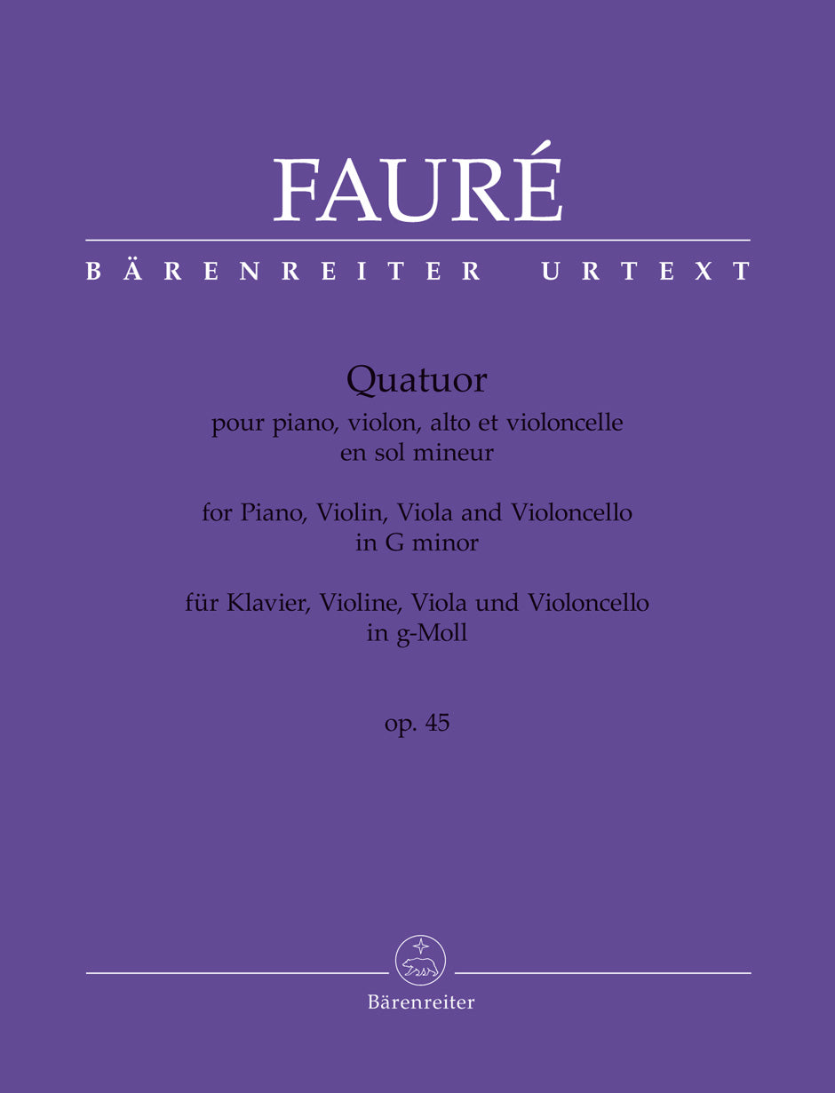 Faure Piano Quartet in g minor Opus 45