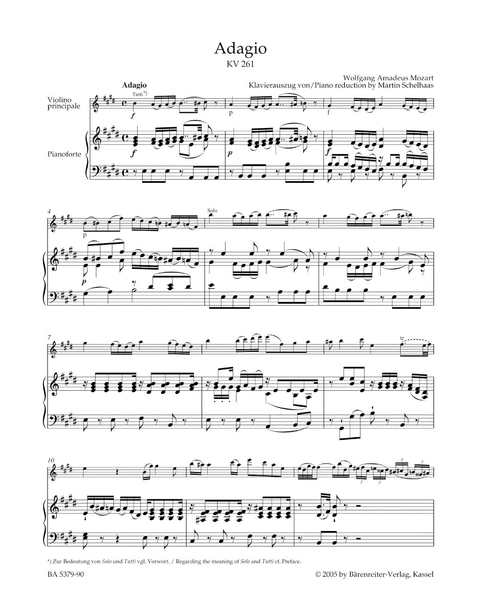 Mozart Single Movements for Violin and Orchestra K. 261, 269 (261a), 373