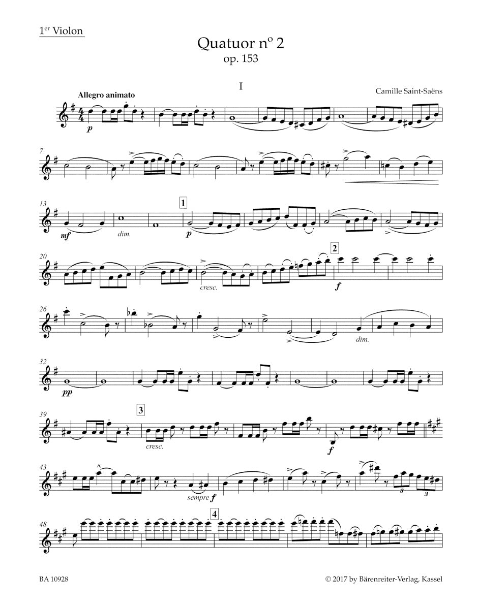Saint-Saens String Quartet Nr. 2 G-Dur op. 153