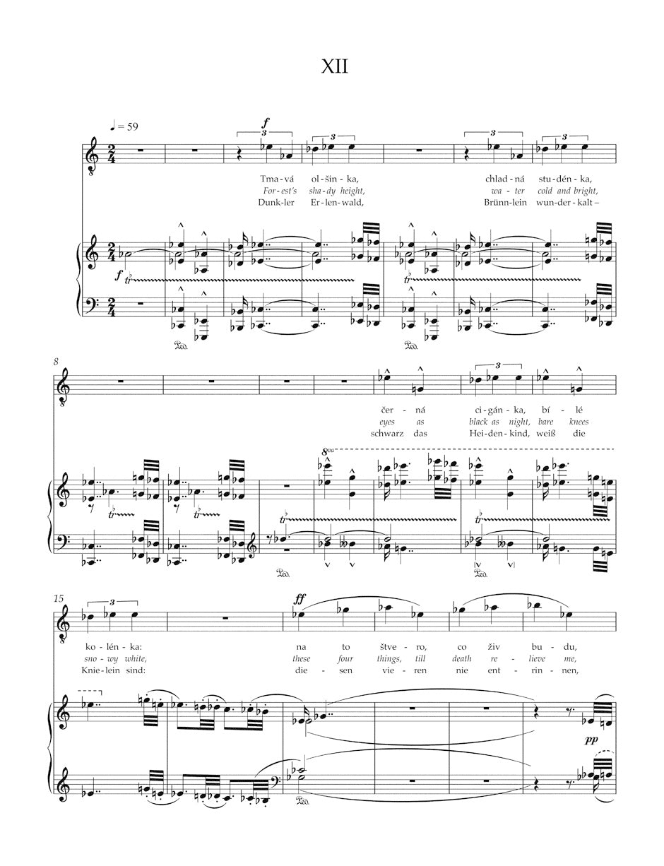 Janácek Zapisnik zmizeleho (The Diary of One Who Disappeared / Tagebuch eines Verschollenen) for Tenor, Alto, three Female Voices and Piano