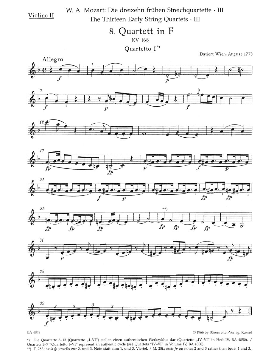 Mozart The Thirteen Early String Quartets Volume 3 (Nos 8-10)