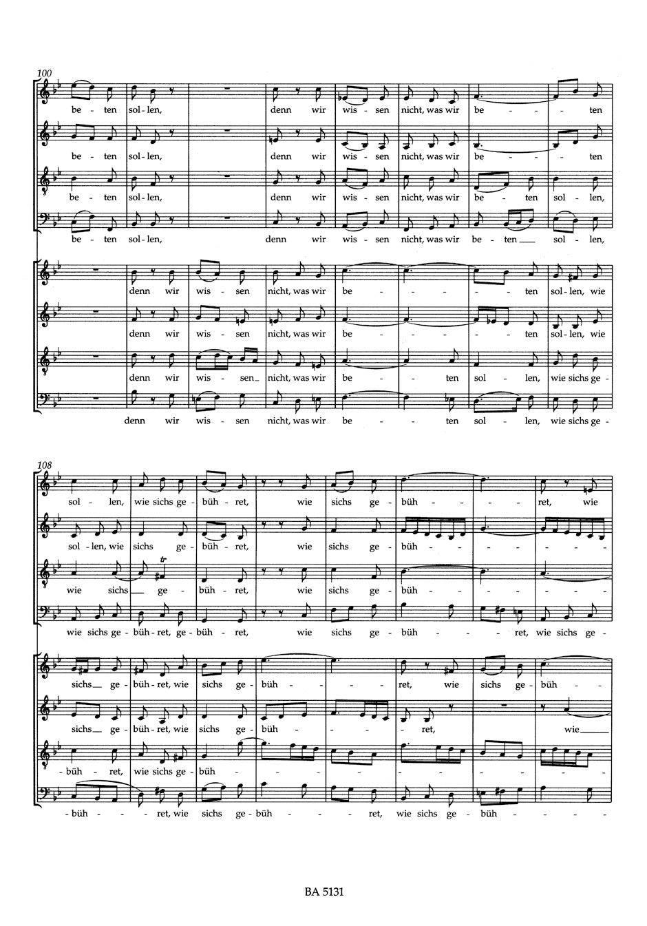 Bach Der Geist hilft unser Schwachheit auf BWV 226 -Motet for two vier-part Mixed choirs-