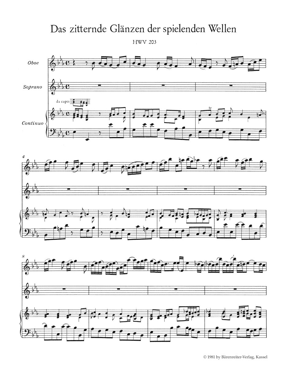 Handel Nine German Arias HWV 202-210