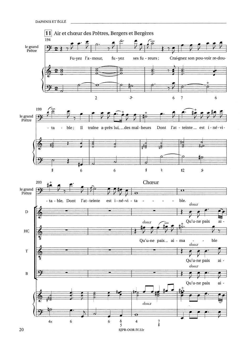 Rameau Daphnis et Egle -Pastorale héro´que in one act-