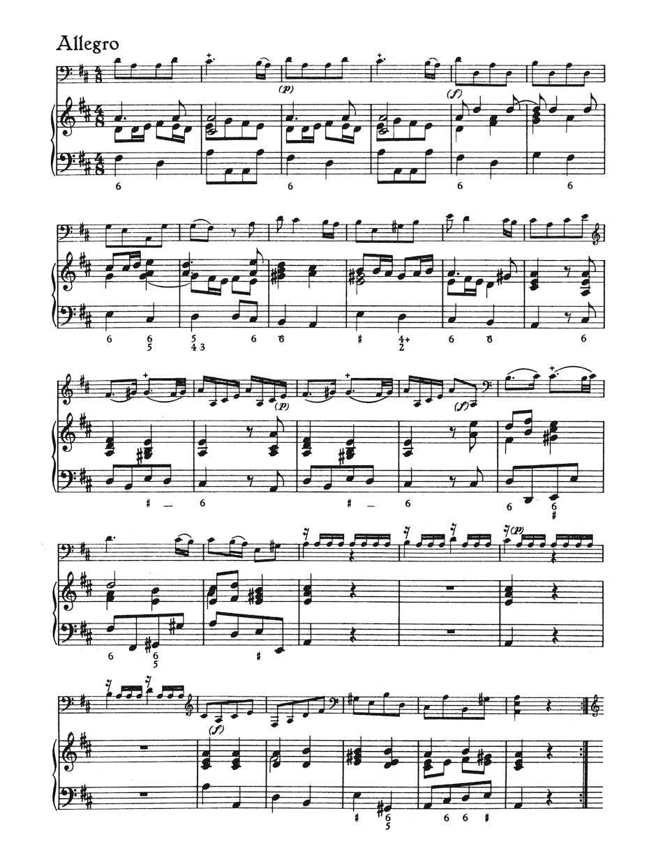 Telemann Sonata für Violoncello und Basso continuo D major TWV 41:D6 (from "Der getreue Musikmeister")