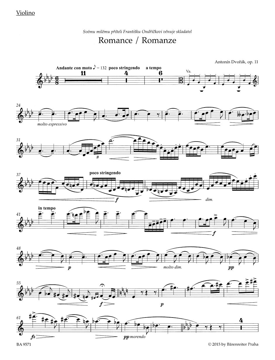 Dvorak Romance op. 11 (Arrangement for Violin and Piano)