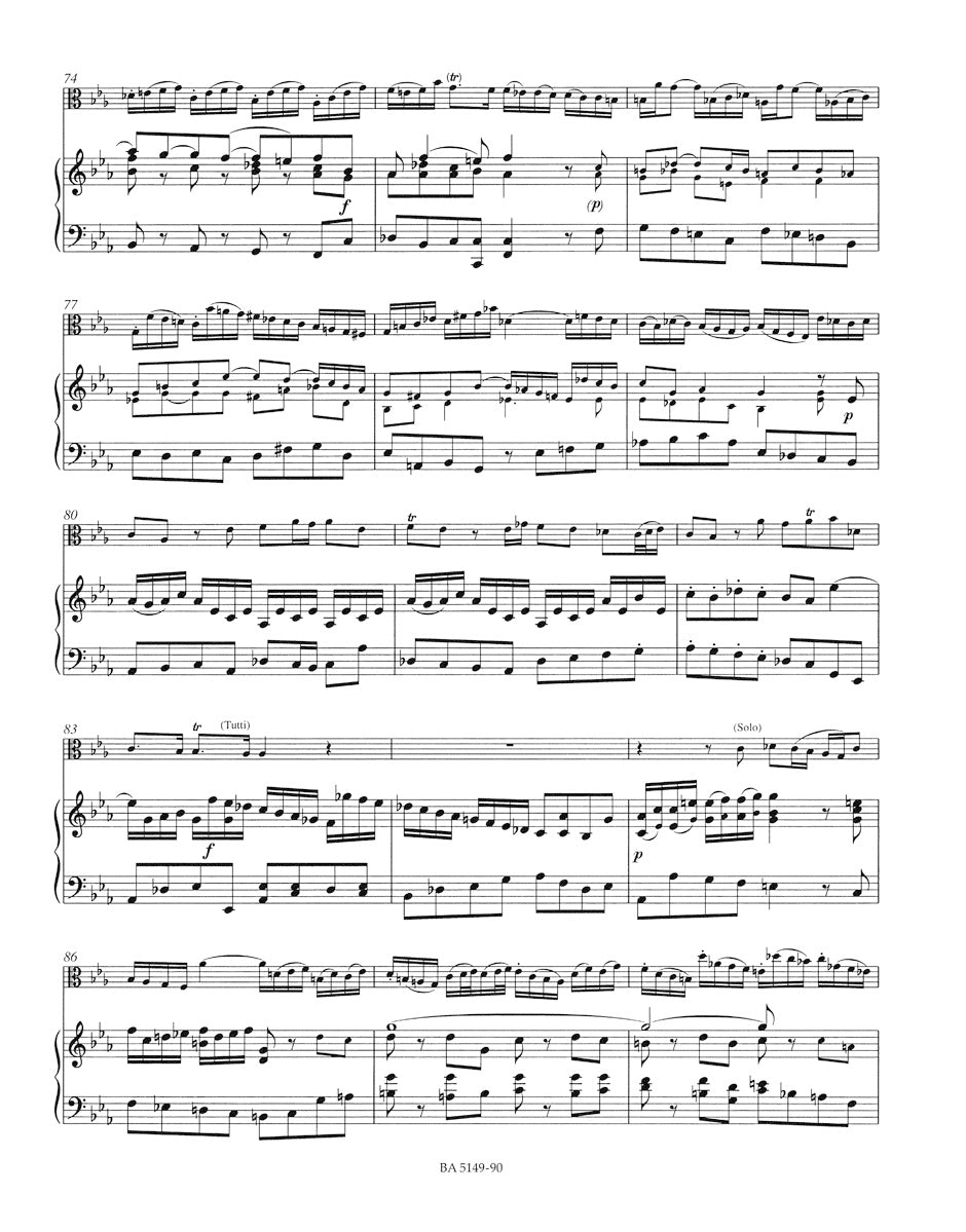 Bach Concerto for Viola, Strings and Bc E-flat major -Reconstructed from BWV 169, 49, 1053-