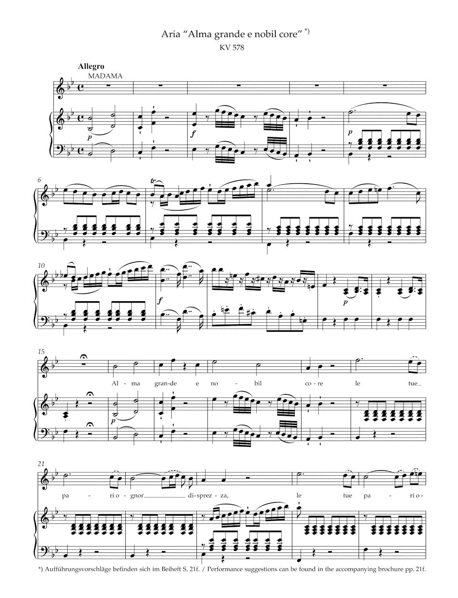 Mozart Concert Arias for low Soprano and Contralto