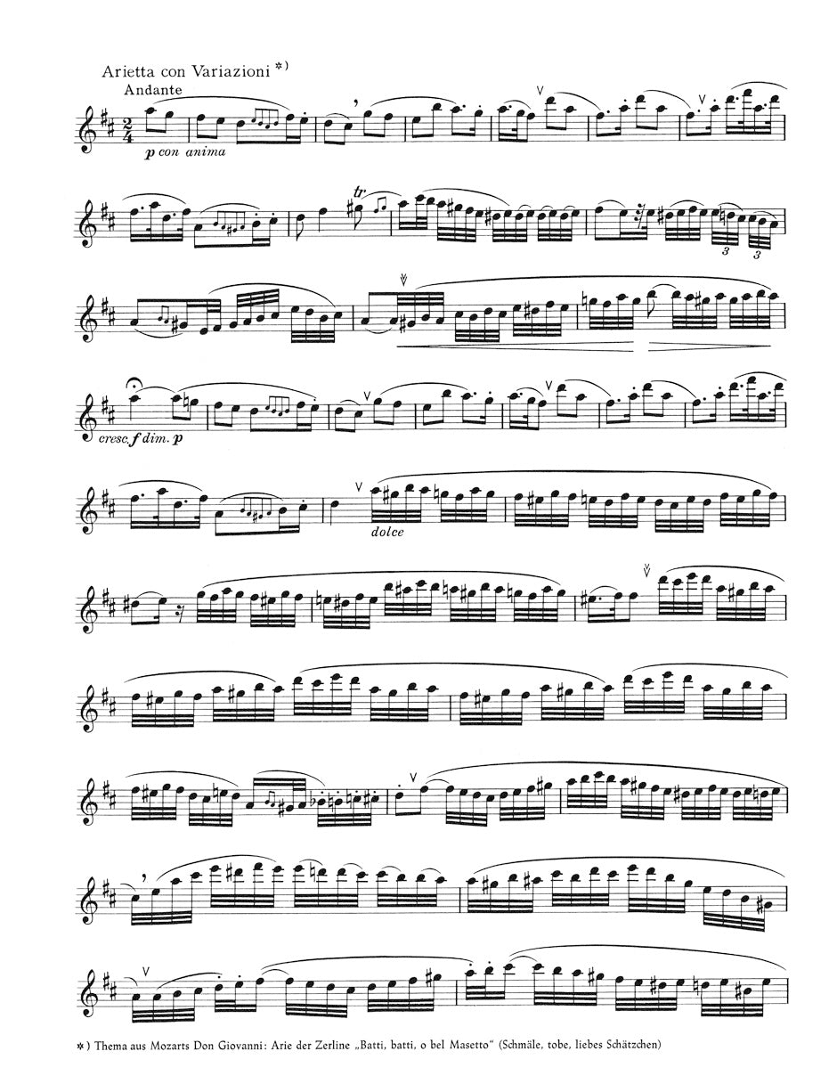 Kuhlau Fantasie for Flute solo D major