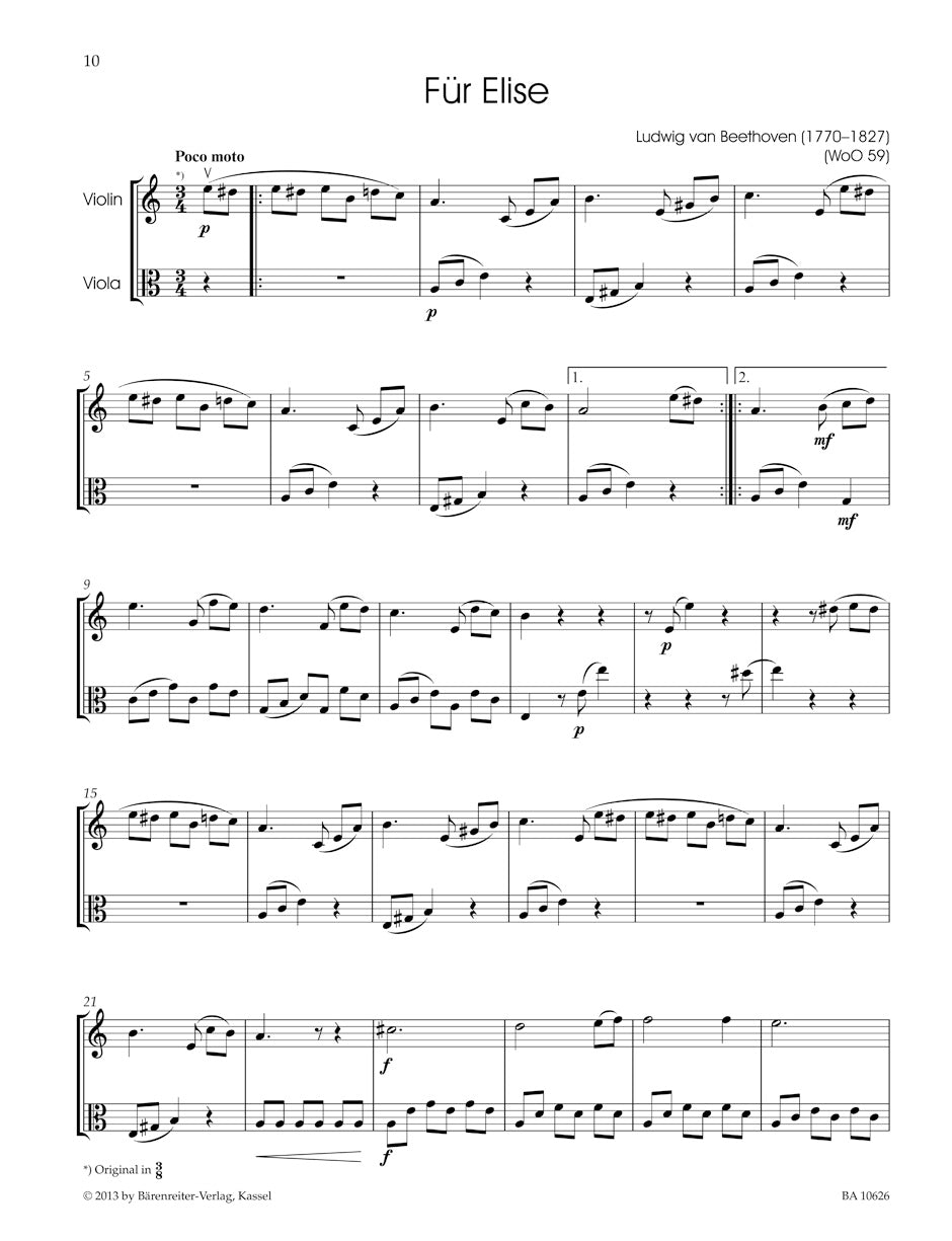 Classic Hits for Violin and Viola