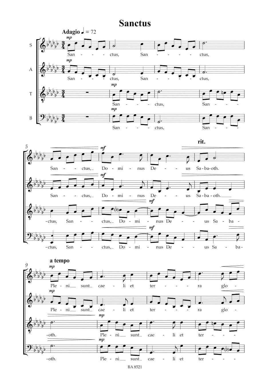 Jansson Missa brevis E-flat minor