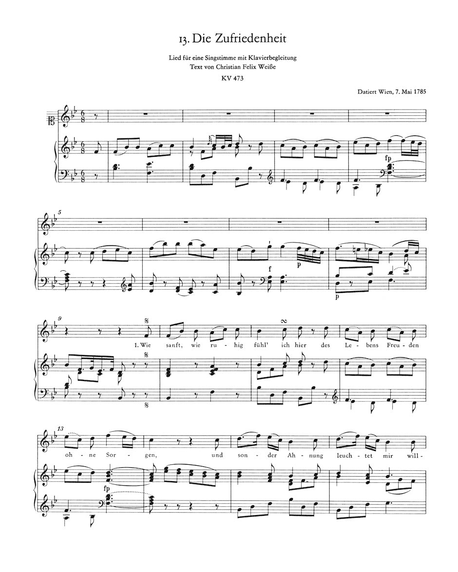 Mozart Complete Songs for high voice