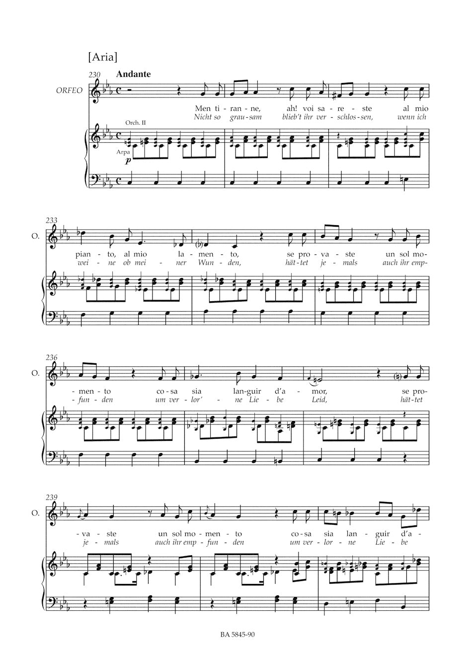 Gluck Orpheus and Eurydice -Opera in three acts- (Vienna Version 1762)