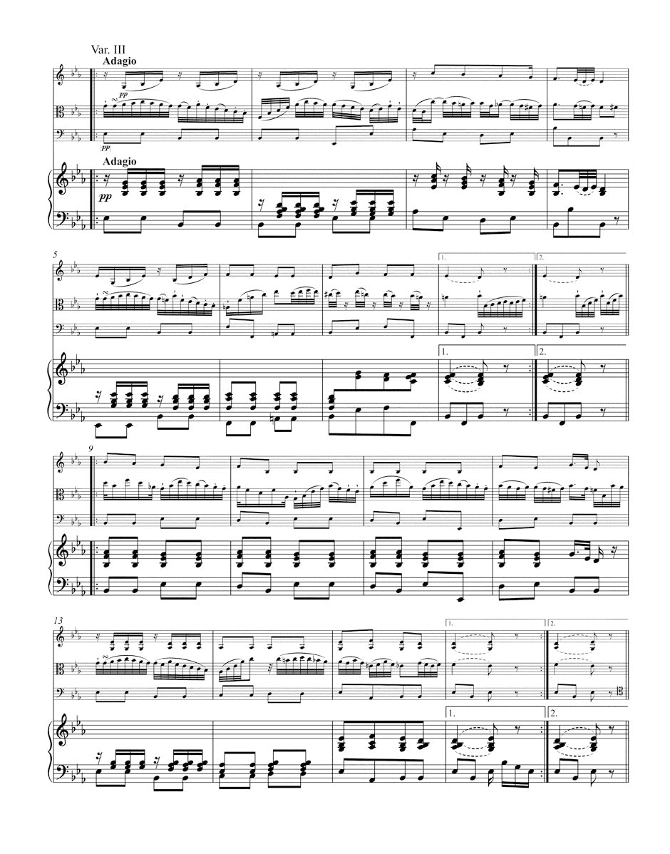 Beethoven Three Quartets for Pianoforte, Violin, Viola and Violoncello WoO 36