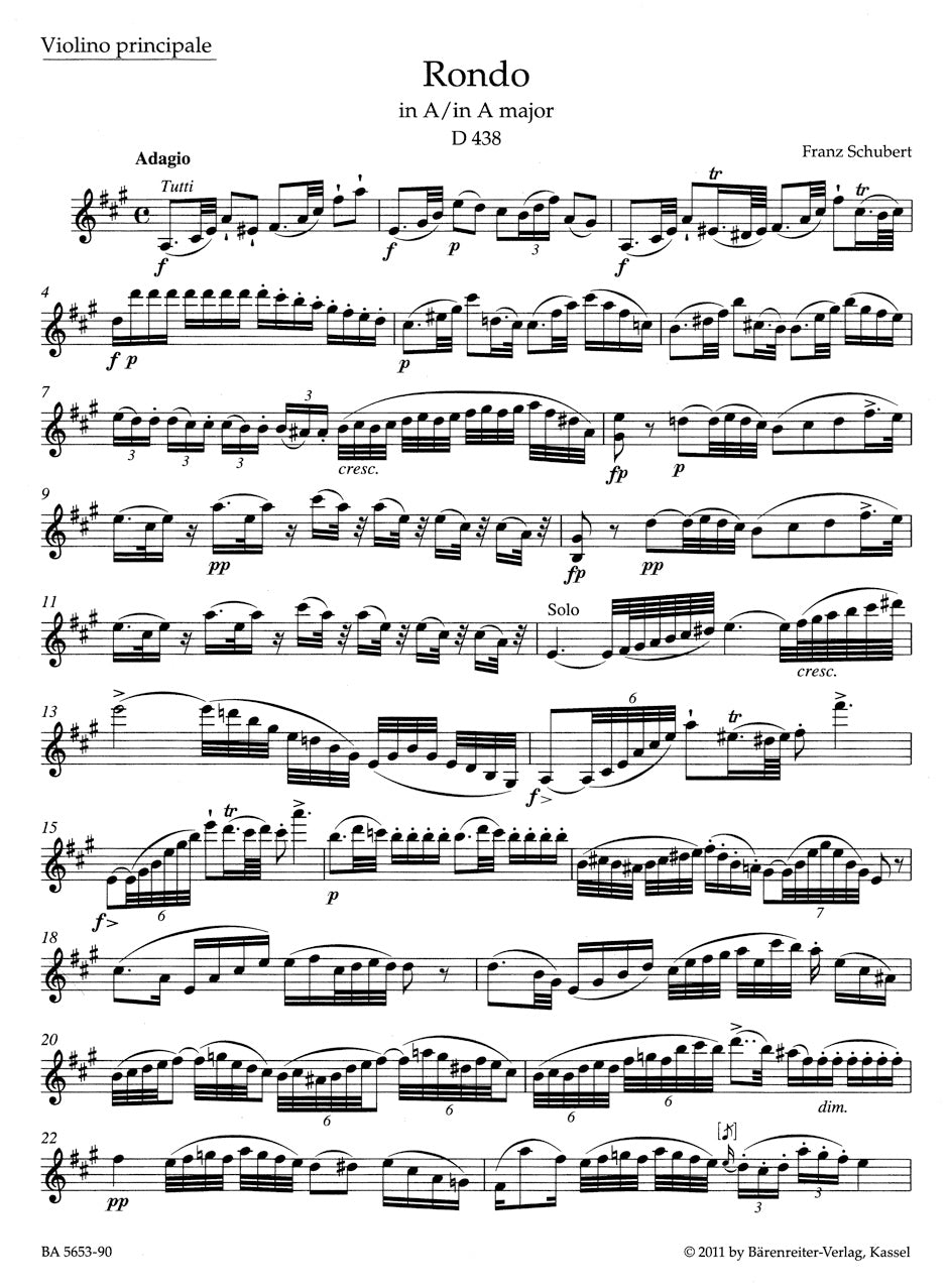 Schubert Rondo for Violin and Strings A major D 438