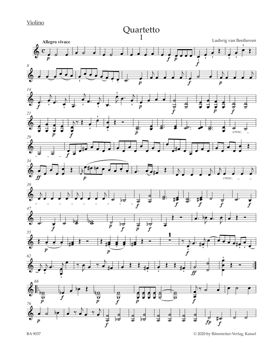 Beethoven Three Quartets for Pianoforte, Violin, Viola and Violoncello WoO 36