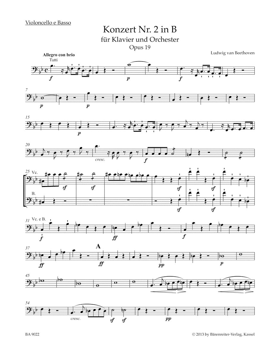 Beethoven Concerto for Pianoforte and Orchestra Nr. 2 B-flat major op. 19
