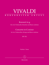 Vivaldi: Concerto for 2 Violoncellos, Strings and Basso continuo in G minor, RV 531 (Full Score)