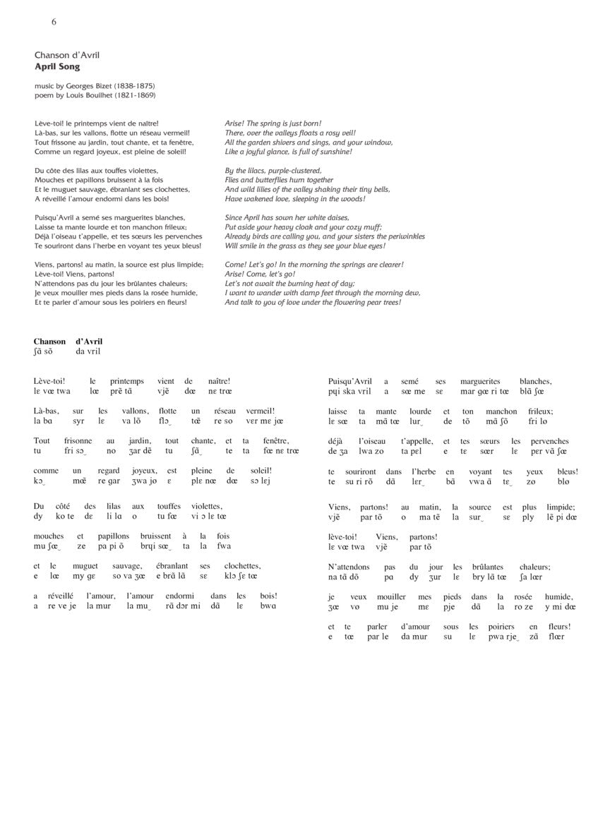 Favorite French Art Songs - Volume 2 High Voice