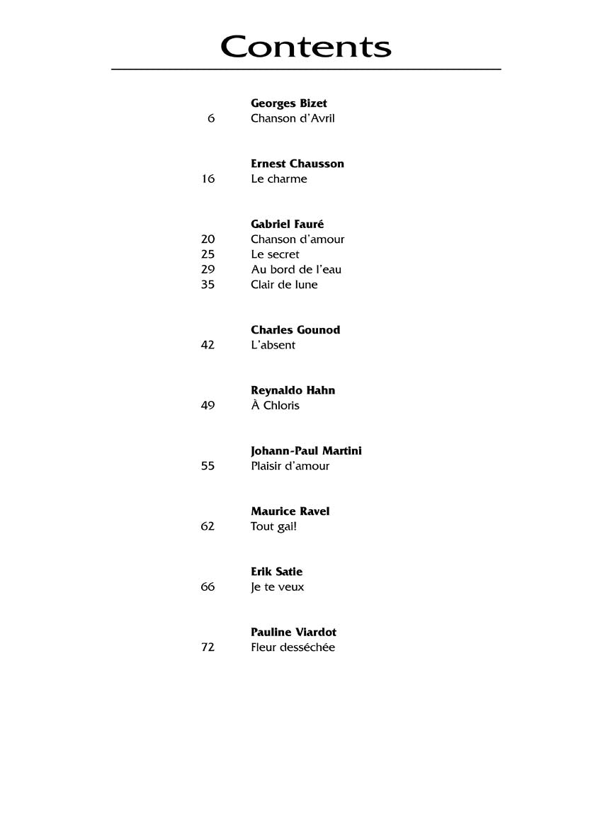 Favorite French Art Songs - Volume 2 Low Voice