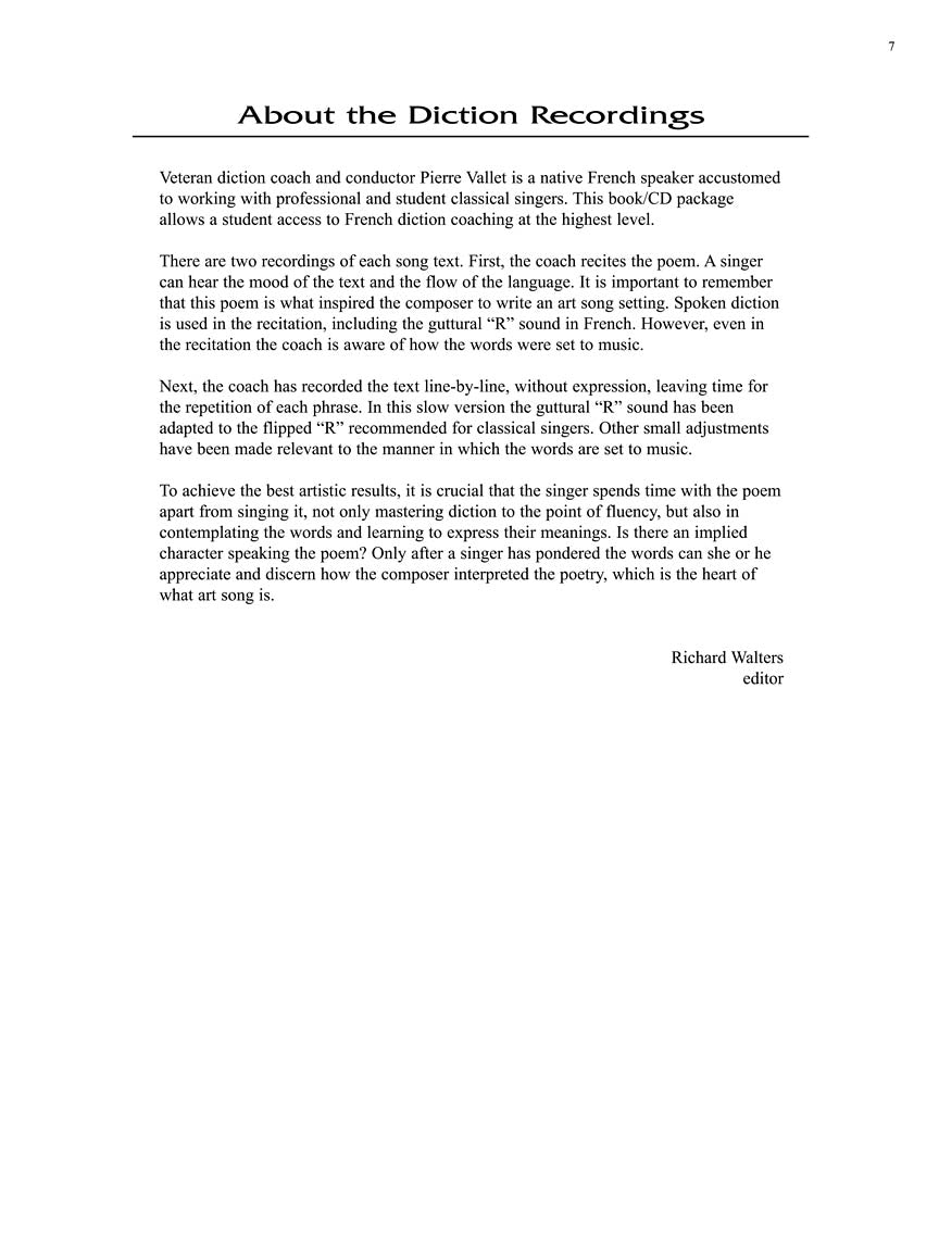 Pronunciation Guide for the French Song Anthology