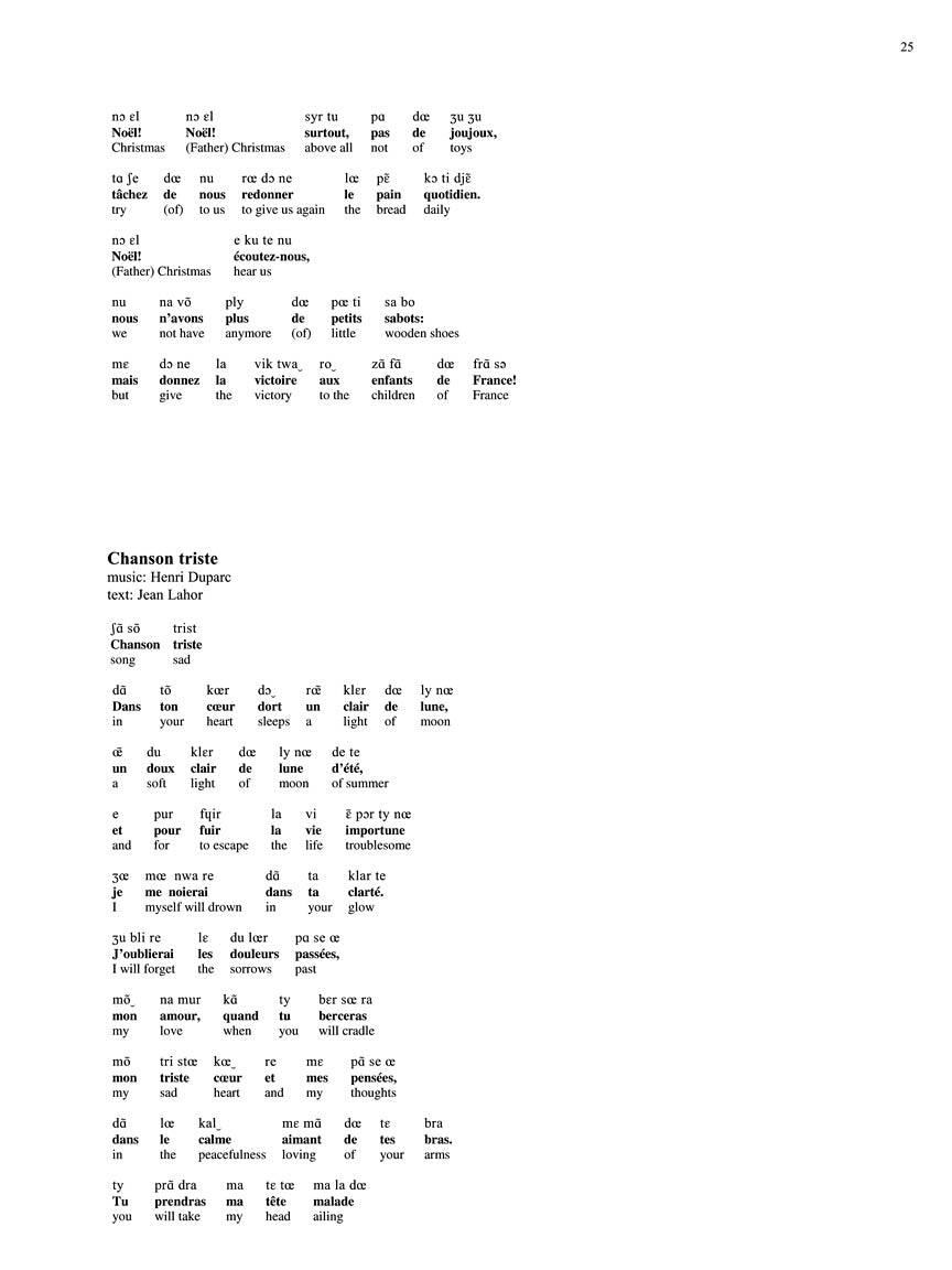 Pronunciation Guide for the French Song Anthology