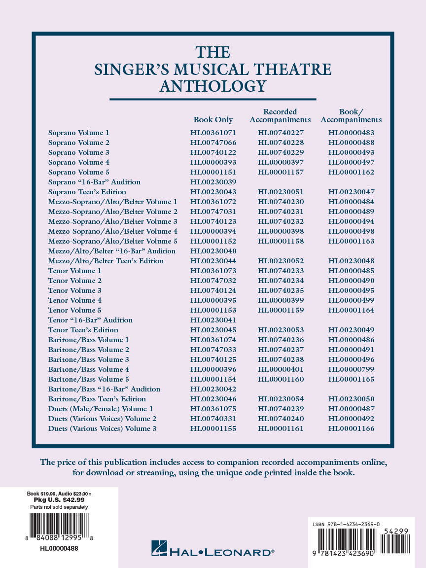 Singer's Musical Theatre Anthology Soprano Volume 1  Book with Online Audio