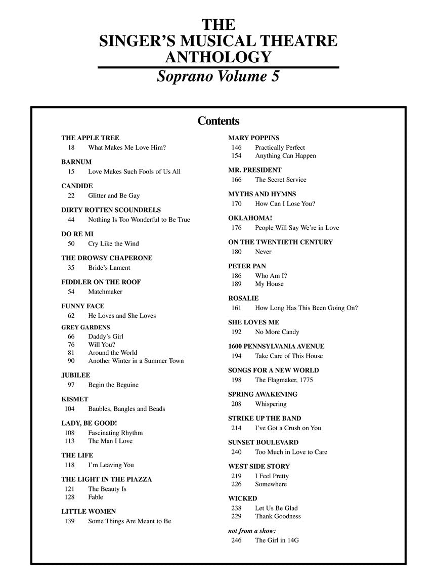 Singer's Musical Theatre Anthology Soprano Volume 5