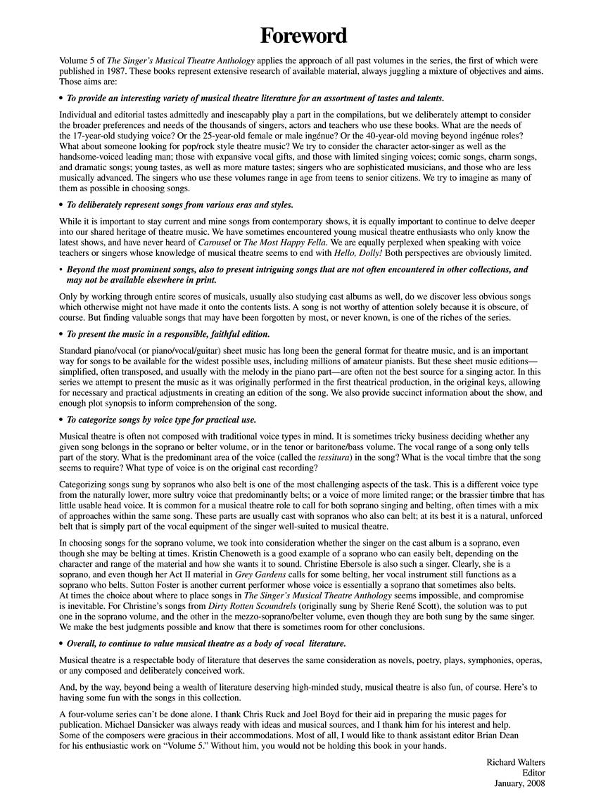 Singer's Musical Theatre Anthology Mezzo-Soprano/Belter Volume 5