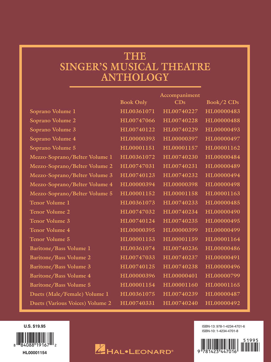Singer's Musical Theatre Anthology Baritone/Bass Volume 5