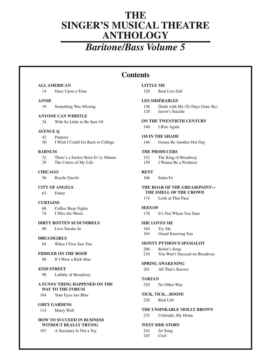 Singer's Musical Theatre Anthology Baritone/Bass Volume 5