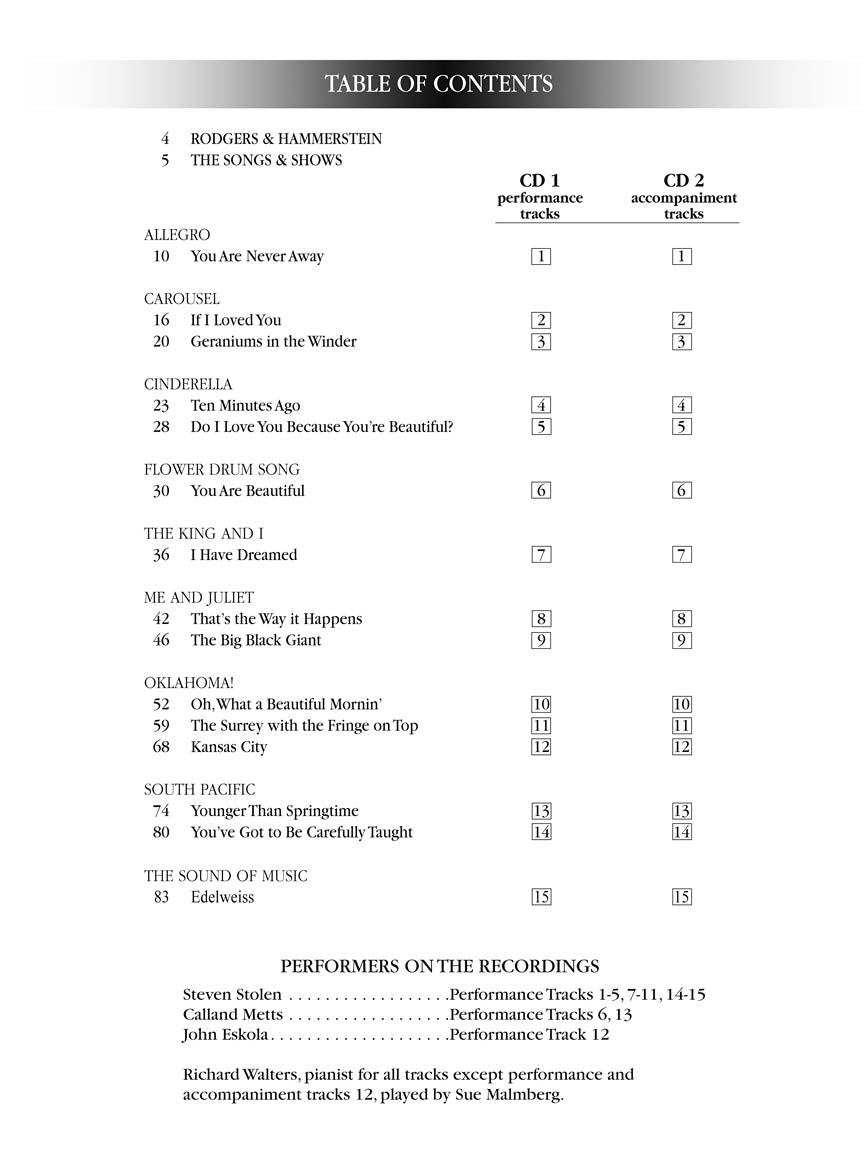 Rodgers & Hammerstein Songs Tenor Vocal Collection