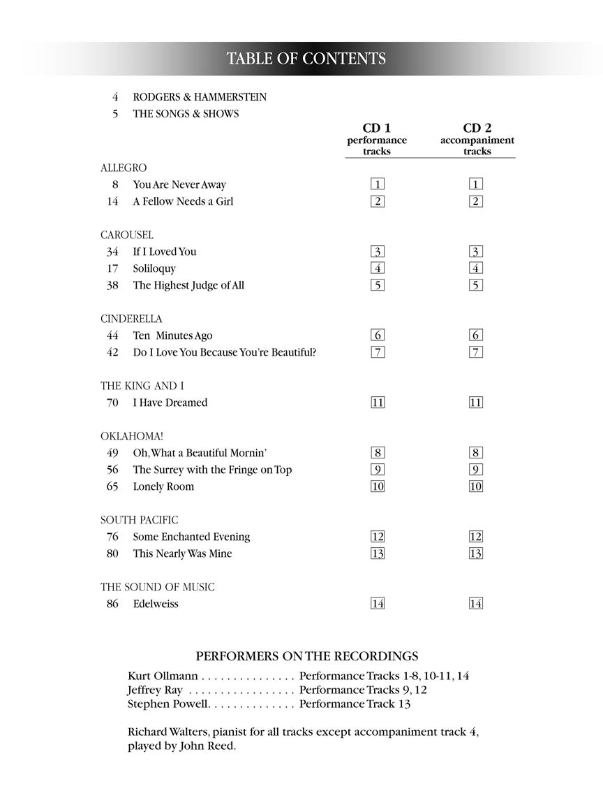 Rodgers & Hammerstein - Songs of - Vocal Collection Baritone/Bass