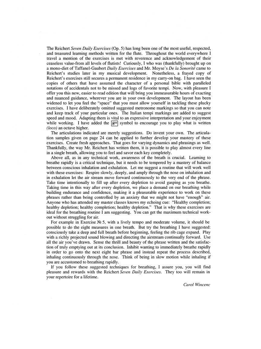 Reichert 7 Daily Exercises for Flute - Op. 5