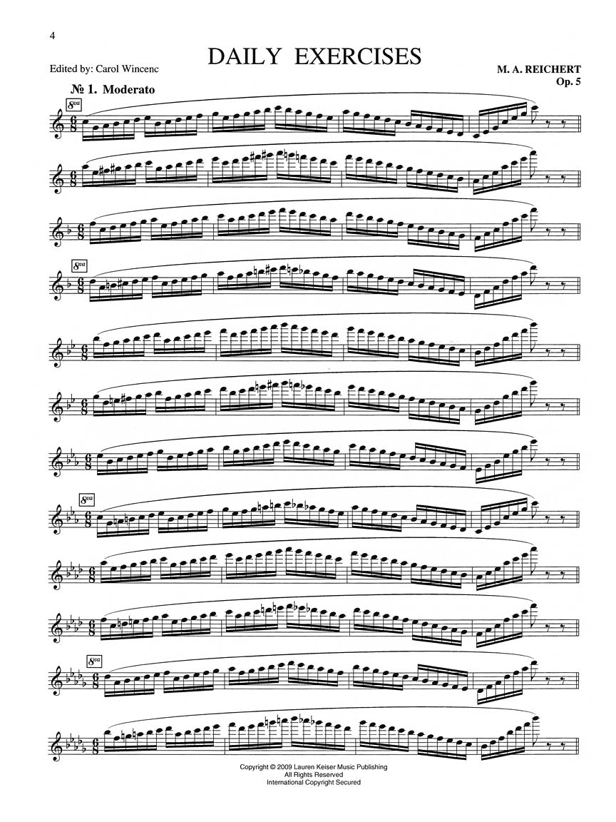 Reichert 7 Daily Exercises for Flute - Op. 5
