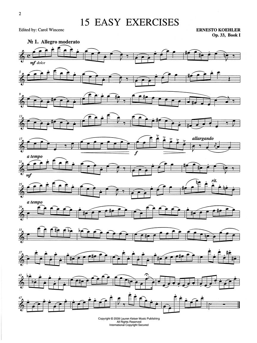 Koehler - 35 Exercises for Flute, Op. 33 - Book 1