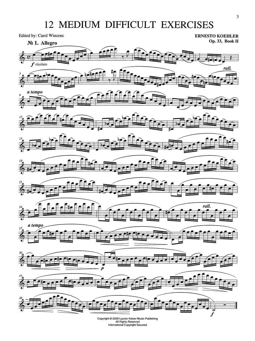 Koehler - 35 Exercises for Flute, Op. 33 - Book 2